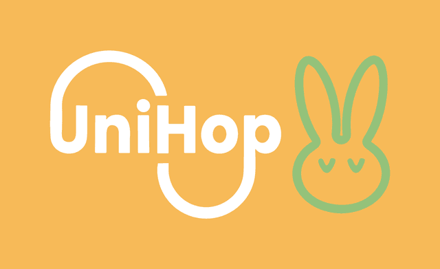 UniHop logo on unihop orange