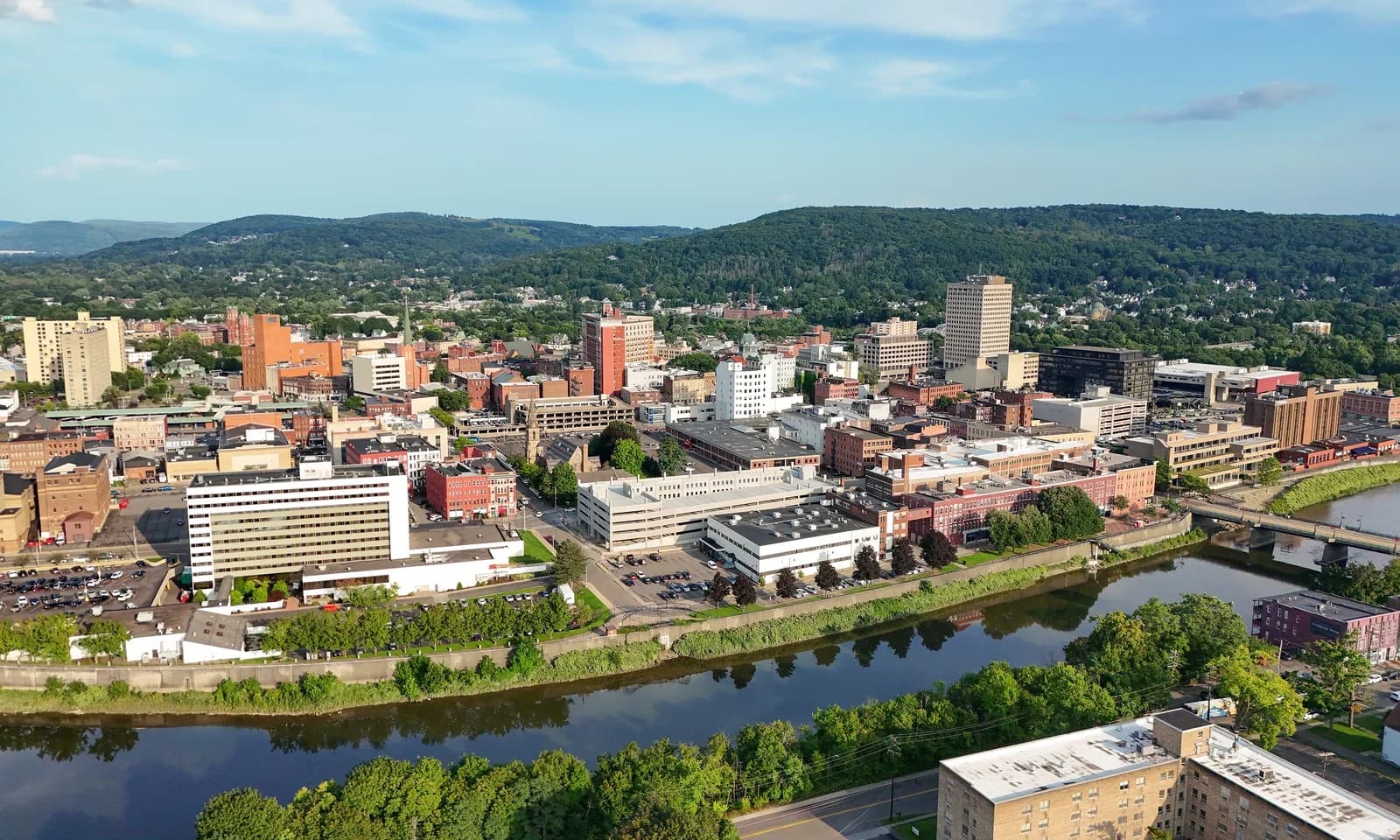 Binghamton, New York downtown and business district