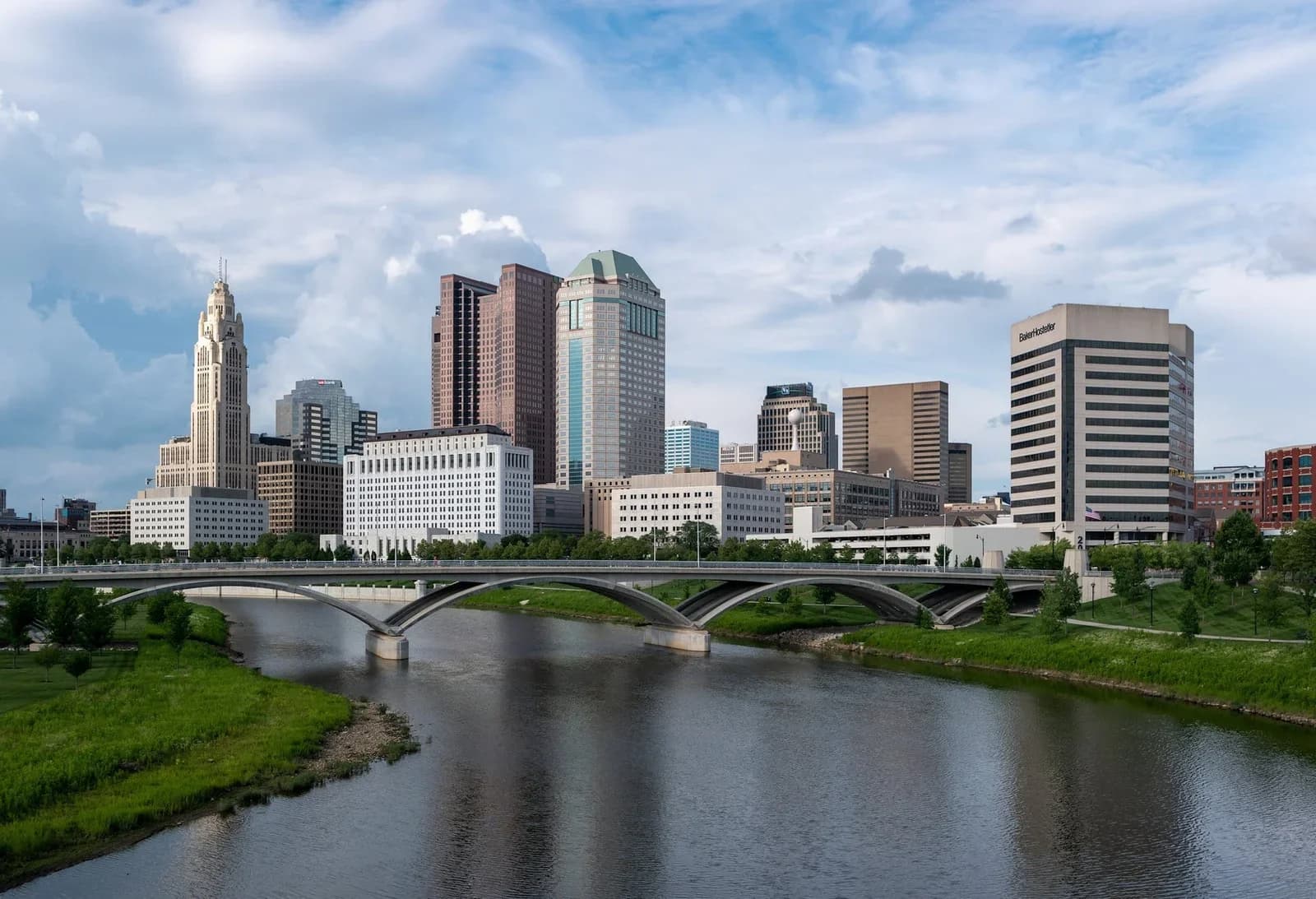 Downtown Columbus, Ohio viewed from the Main Street Bridge
