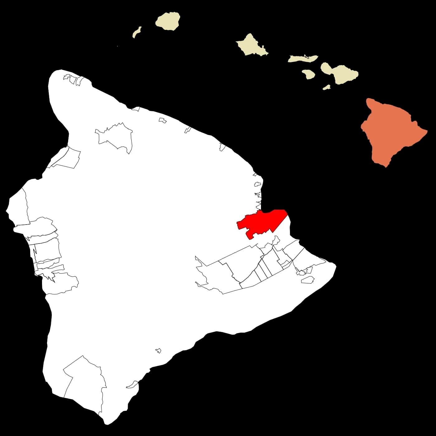 Hilo, Hawaii downtown and business district