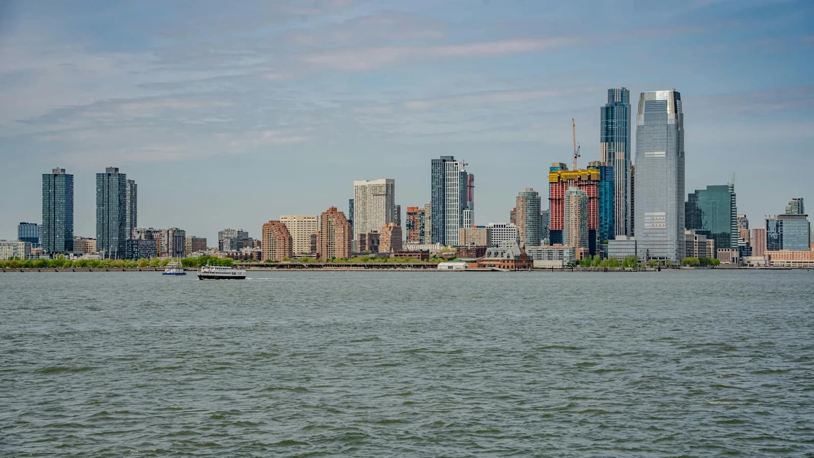 Breathtaking view of the New York City skyline captured from across the river.