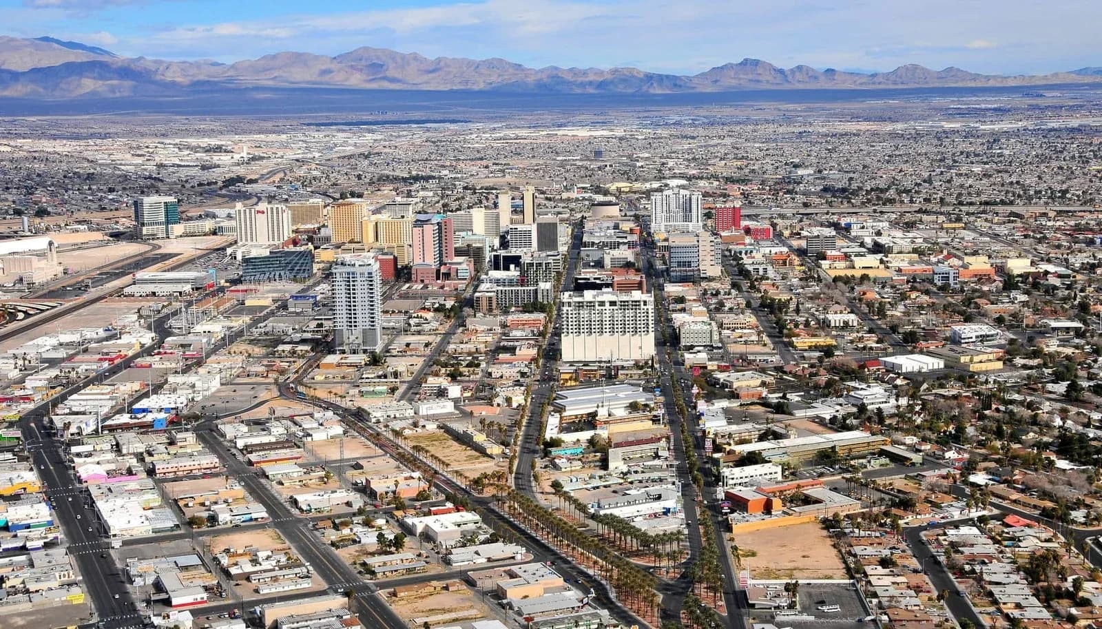 Las Vegas Strip and city skyline from above