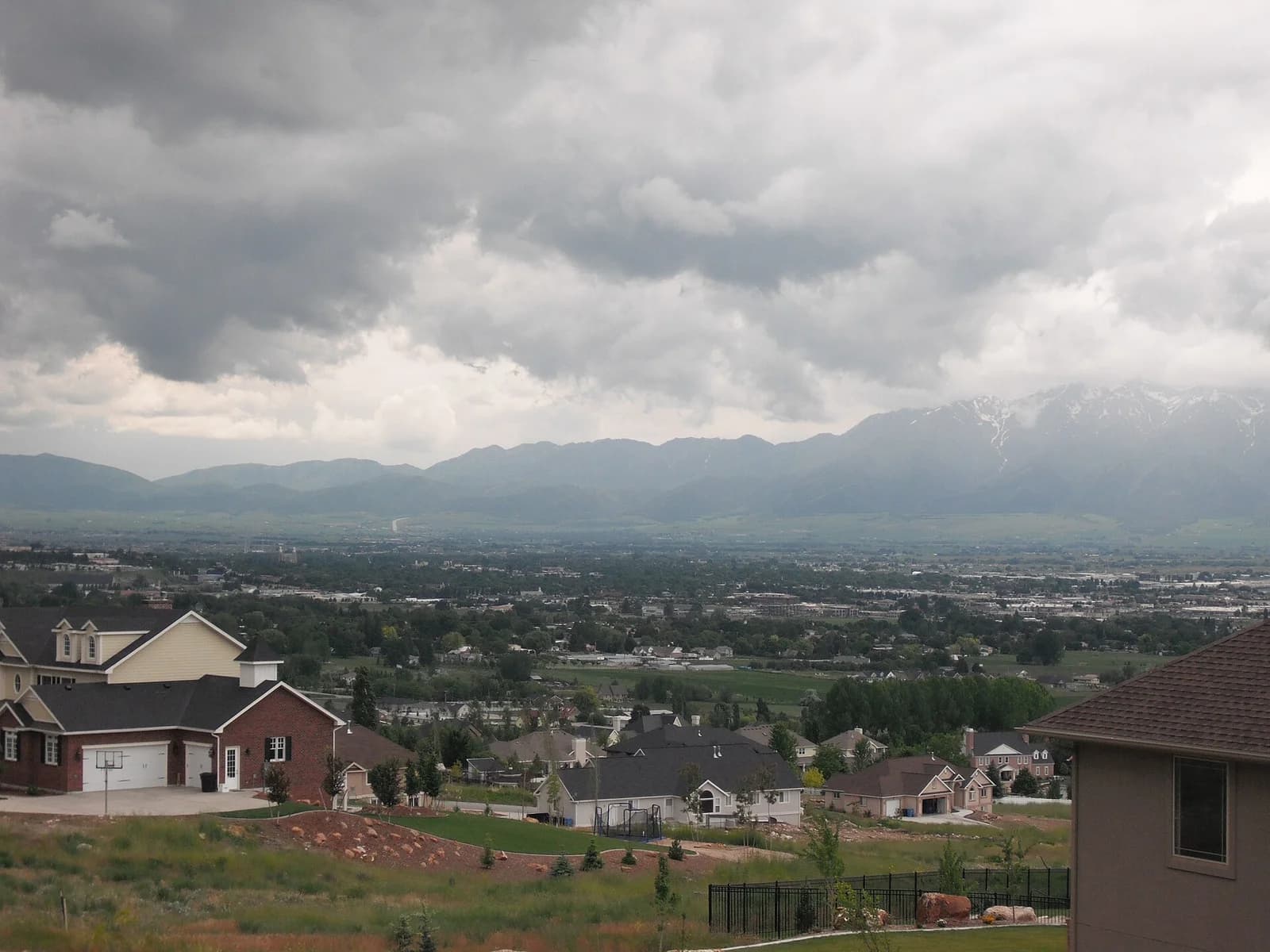 Logan, Utah seen across Cache Valley with the Bear River Range behind