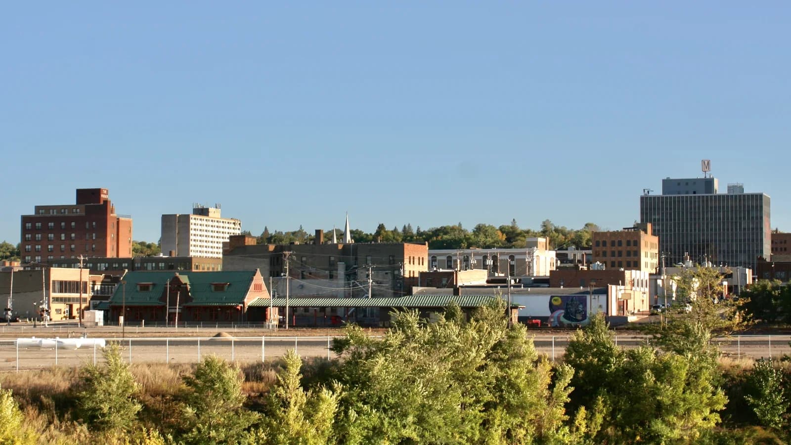 Minot, North Dakota downtown and business district