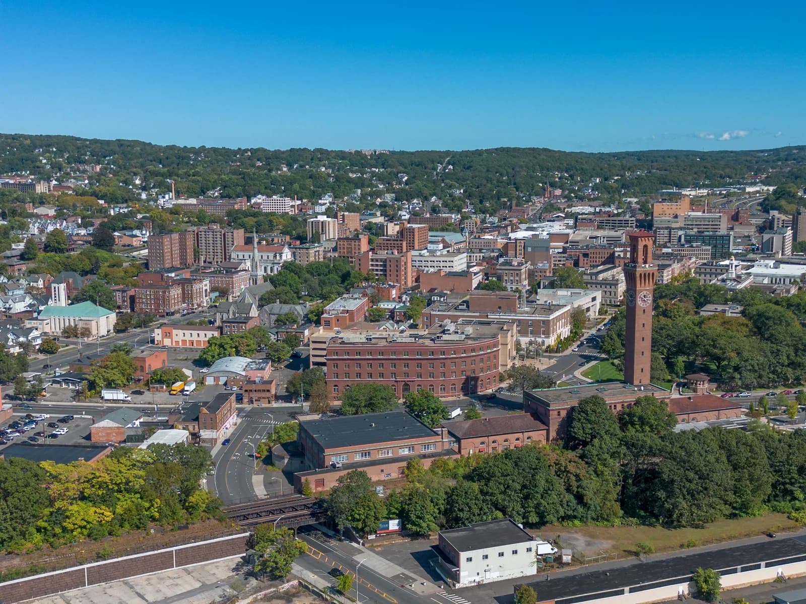Waterbury, Connecticut downtown and business district