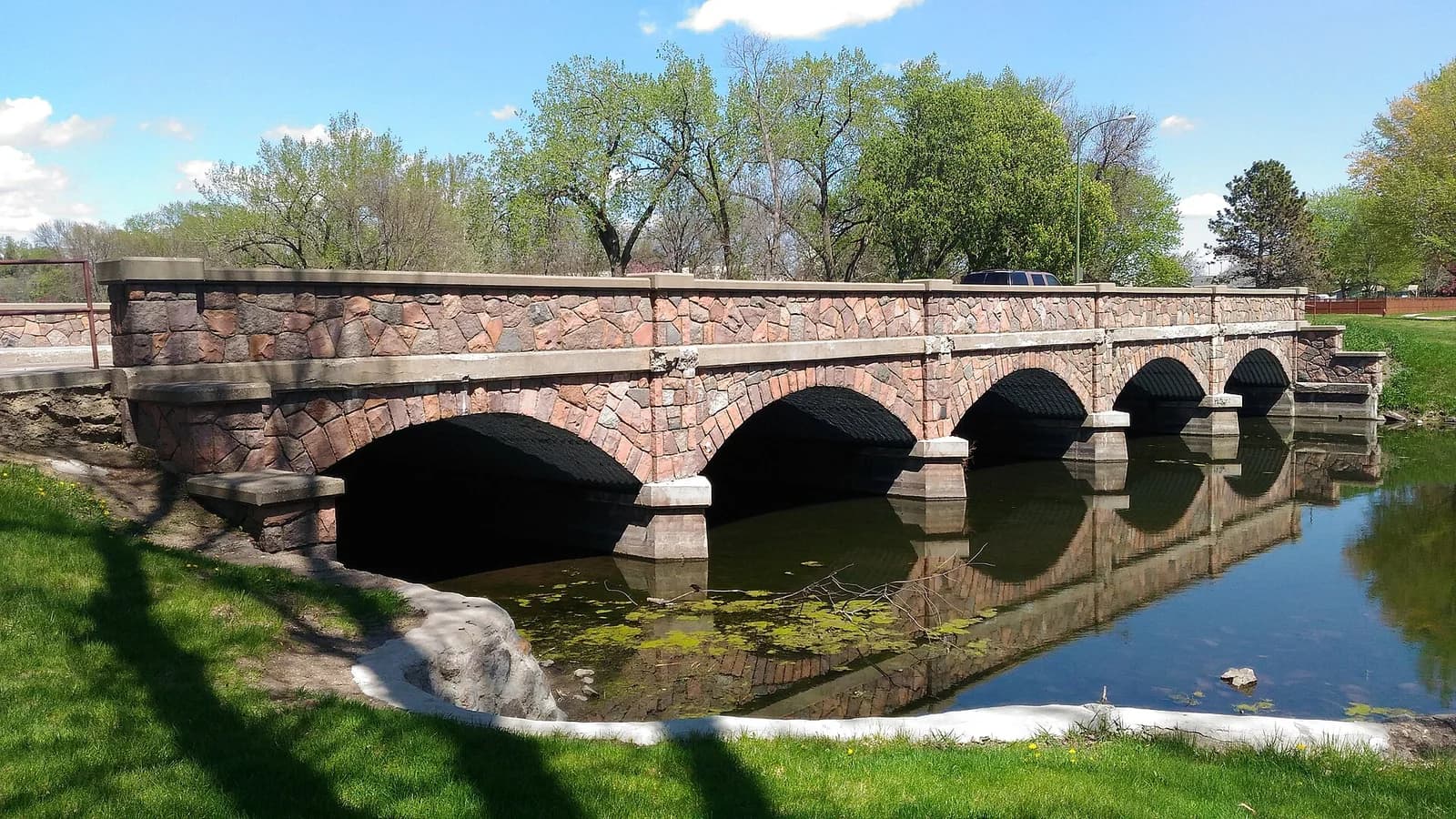 The stone arch Kemp Avenue Bridge in Watertown, South Dakota