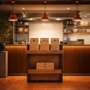 Prepared takeout orders at a restaurant pickup counter